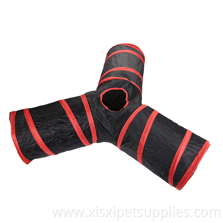 wholesale red color 3 way cat tunnel pet toy tube